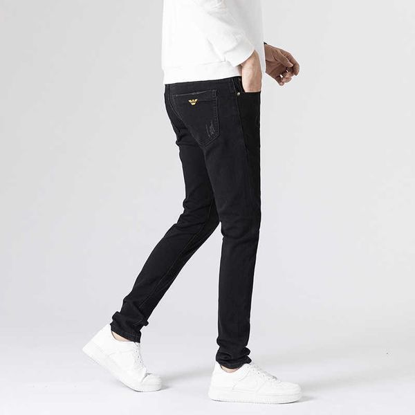 Jeans brodés haut de gamme 2022 pantalons minces à la mode pour hommes impression 3d produits européens de luxe légers