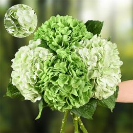 High-end 21 inch real touch hydrangea kunstbloemen latex faux hortensia bloemen voor bruiloft boeket home decor