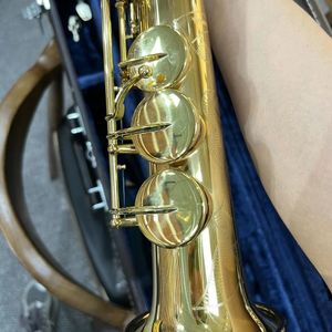 Haut de gamme 62 saxophone soprano tuyau droit si bémol en laiton laqué or instrument de jazz artisanal japonais avec étui sax soprano