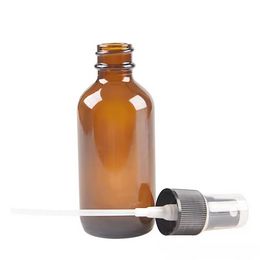 Bouteilles de bouteille en verre ambre haut de gamme avec pulvérisateur de pompe à brume fine noire conçue pour les parfums d'huiles essentielles Produits de nettoyage des bouteilles d'aromathérapie