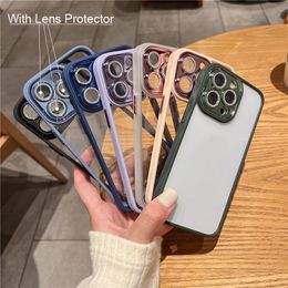 Coque de téléphone avec film à lentille flash galvanisée atmosphérique haut de gamme, étui de protection transparent en acrylique pour iphone