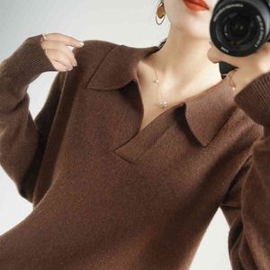 Haut de gamme automne hiver 100% laine pulls pull femme ample grande taille tricoté fille vêtements hauts Standard Outwe