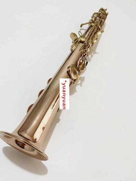 Saxofón agudo profesional con llave B de alta gama, llave chapada en oro de bronce fósforo, saxofón soprano de tono de calidad profesional, instrumento de jazz 00