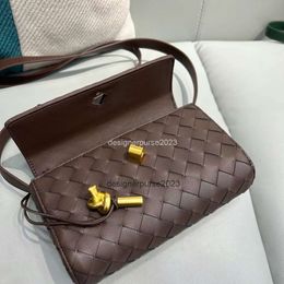 High-end tas Botegas-tassen Venetas Lady Mini-avondschouderportemonnee Andiamo-handtas Stijlvol geweven crossbody Klein vierkant Praktisch Dames Crossbody 4T76