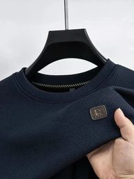 Pull imprimé de marque haut de gamme, tendance automne et hiver, T-shirt épais en peluche pour hommes, pull décontracté à col rond 240111