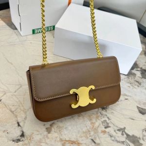 High-end brand single shoulder crossbody bag women's handbag purse fashion design chain baguette bag new leather portable small square bag satchel