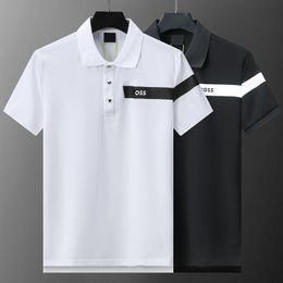 Marca de gama alta, diseñador de verano, nueva camisa POLO de algodón para hombres, ropa informal de negocios para hombres, camiseta con solapa para hombres, top M-3XL