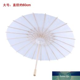 Sombrillas nupciales de alta gama para bodas Sombrillas de papel blanco Mini paraguas artesanal chino Sombrillas de boda de 4 diámetros 20 30 40 60 cm Simple