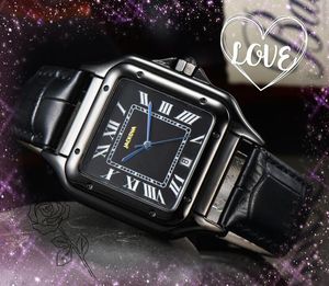 Montres d'affaires haut de gamme à cadran simple carré pour hommes Quartz automatique Date Botton Twire Processus de dessin Ensemble Auger Cool Bracelet Réservoir romain Montre analogique militaire cadeaux