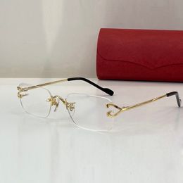 Lunettes de soleil d'affaires haut de gamme pour hommes et femmes lunettes de créateur cadre sans cadre lecture confortable protéger les yeux lunettes chaudes C de attidute avec accessoires complets