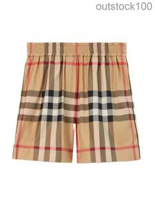 High -end Buurberlyes -kostuums voor vrouwelijke mannen dames geruite kleurblok shorts senior merk casual zomer designer shorts