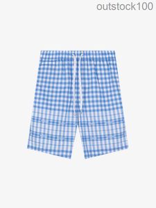 High -end Buurberlyes -kostuums voor dames mannen klassiek Drawstring geruite rechte veelzijdige casual broek senior merk zomerontwerper shorts