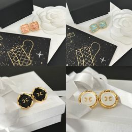 High-end C-Letters Stud Gold Ploated Luxury Brand Designers Brass Earring Women Crystal Rhinestone Pearl Heart Loop Drop oorbellen C Joomerlry