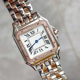 Hoogwaardige cheetah-serie Britse horloges met diamanten voor koppels, heren- en dameshorloges, vierkante horloges met diamanten saffierkristal, waterdichte fabriek in Taiwan
