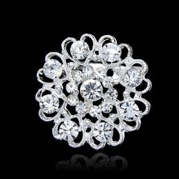 High-end Crystal Flowers Love Broches Pins Diamond broche boutonniere stick corsage bruiloft mode sieraden