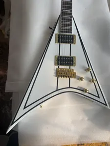 Hoogwaardige Custom Jk elektrische gitaar, Flying V-vormig wit