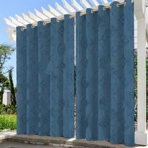 Casque mécanique bleu foncé personnalisé haut de gamme personnalisée d'ombrage rideau d'impression extérieure personnalisée rideaux de balcon