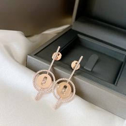 Cadeaux exquis personnalisés haut de gamme 925 Matériau en argent sterling 14k Rose Gold plaqués Boucles d'oreilles Série 240418