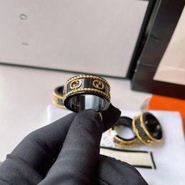 High-end design Zwarte kettingring Charmante ringen in designerstijl Populaire jonge merken Geselecteerde liefhebbersgeschenken Kerstroestvrij staal Geselecteerde kwaliteitssieraden