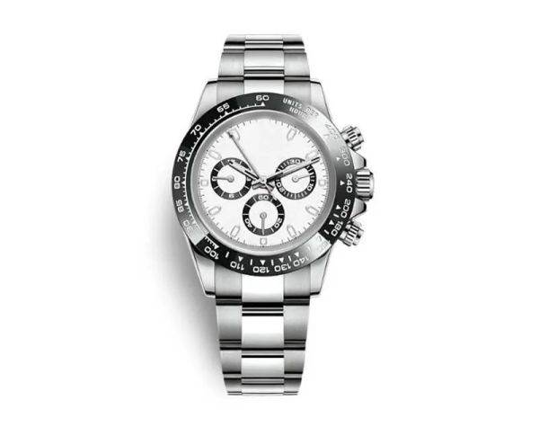 Diseño de gama alta, versión de lujo, reloj para hombre, relojes deportivos automáticos, cristal de zafiro, acero inoxidable, pulsera con hebilla original, esfera blanca, relojes de pulsera para hombre A0