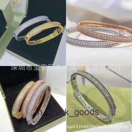 High End Designer Bangles voor Vancleff Bracelet 925 Silvered 18K Gold Bead Volledige diamant mode veelzijdige rosé goud caleidoscoop armband origineel 1: 1 met logo