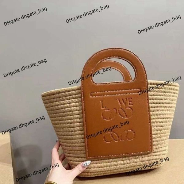 Sac de plage de plage haut de gamme Panier de légumes Sac fourre-tout Nouveau sac tissé Advanced Grass Weaving Handbag Vacation Vacation Commuter Womens Cotton Rope Hands Sacs