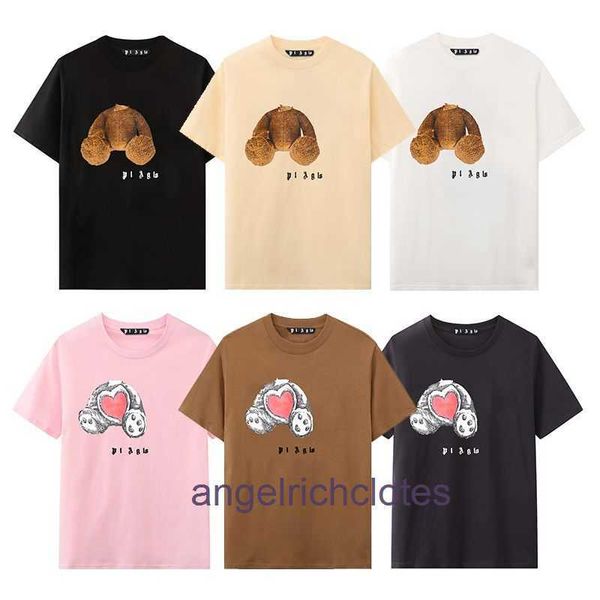 Ropa de diseñador de alta gama para Angel PA Angels Classic PA Cut Head Bear Manga corta Manga corta Menos y mujeres Camiseta de moda casual con etiqueta de marca registrada