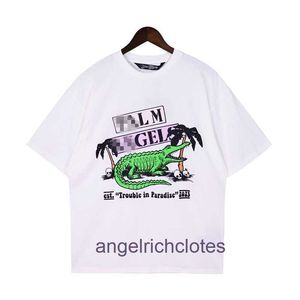High -end designer kleding voor PA -hoeken Chaopai Crocodile skeletbrief afdrukken Korte mouw T -shirt voor mannen en vrouwen High Street Half Sleeve met 1: 1 origineel