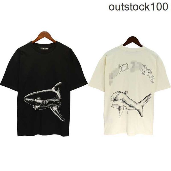 Vêtements de créateurs haut de gamme pour les angles PAA Sketch à la mode de la lettre de requin cassé T-shirt à manches courtes pour hommes Femmes High Street Half manche avec 1: 1 Étiquettes originales