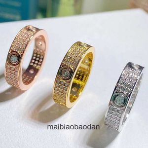 High -end designer sieradenringen voor vrouwen Carter volledige hemelring v goud vergulde 18k goud twee rijen drie rijen diamanten paar ring volledige diamant liefde ring origineel 1: 1 met logo