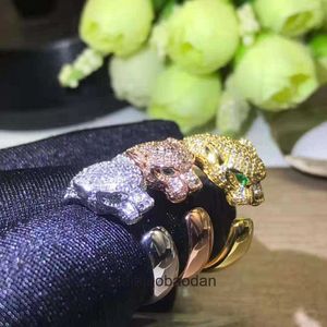 High -end designer sieradenringen voor dames carter v gouden stijl mode klassiek luipaard ontwerppaar ring klein paar ring origineel 1: 1 met echt logo