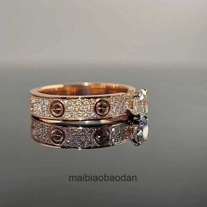 High-end designer sieraden ringen voor dames Carter Starry Sky diamanten ring met roségoud ingelegd prachtige stenen paar ring cadeau origineel 1:1 met echt logo