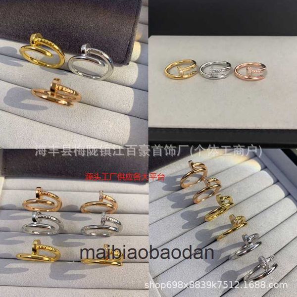 Anillos de joyería de diseñador de alta gama para mujer Carter Nuevo cabezal de uñas gruesas y cola anillo de diamantes de diamante y pareja de pareja de mujer anillo de pareja ancha original 1: 1