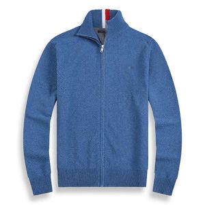 High-end designer heren blauwe prachtige trui sweatshirt vest met lange mouwen vintage borduurwerk paar trui lente en herfst loszittende trui