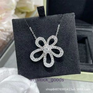 High End Designer ketting Vanclef Mountain Camellia ketting vrouwen zonnebloem grote bloem volledige diamant hanger pure zilver high edition origineel 1to1 met echt logo