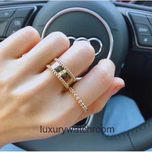 High -end designer ringen voor Vancleff Engels Signature Ring Dames caleidoscoop Ball Lucky Ring Pecdate met 18K Rose Gold Original 1: 1 met echt logo en doos