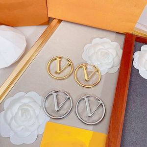 Designer dames oorbellen cirkel klassiek 18k gouden oorbellen meisje Valentijnsdag sieraden cadeau 316L roestvrijstalen factor