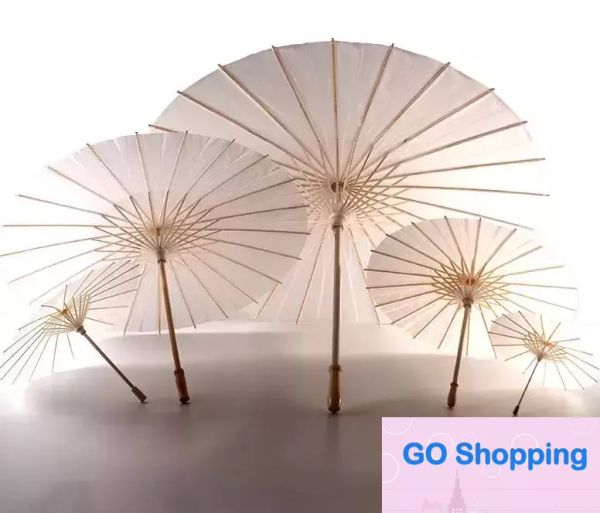 Parasols de mariage de mariée de diamètre haut de gamme, parapluies en papier blanc, articles de beauté, mini parapluie artisanal chinois 60cm, 60 pièces, sortie d'usine