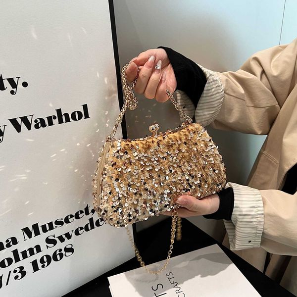 Sac à dîner à paillettes cloutées en diamant haut de gamme pour femmes s 2024 Nouveau sac à main de luxe léger