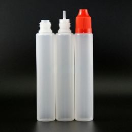 Bouteilles de compte-gouttes haut de gamme 30 ml avec capuchons de sécurité à l'épreuve des enfants mamelons en forme de matériau plastique LDPE pour liquide