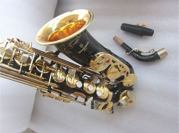 Saxophone Alto Eb haut de gamme, corps noir, touches dorées, instrument de jazz artisanal japonais, avec étui, A-991