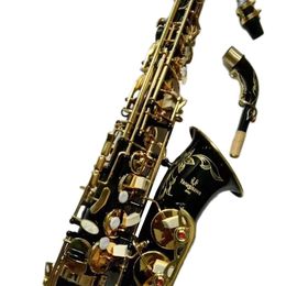 Saxofón alto Yanagis afinado en Eb de gama alta A-991, cuerpo negro niquelado, teclas doradas, instrumento de jazz artesanal japonés, saxo alto con estuche