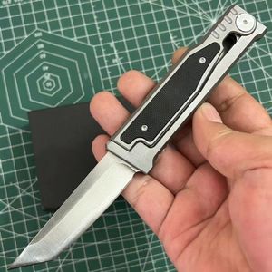 Cuchillo de bolsillo EDC de gama alta D2 Satin Tanto Point Blade CNC Aviación Mango de aluminio Nuevo diseño Cuchillos para acampar al aire libre Senderismo Herramientas de supervivencia