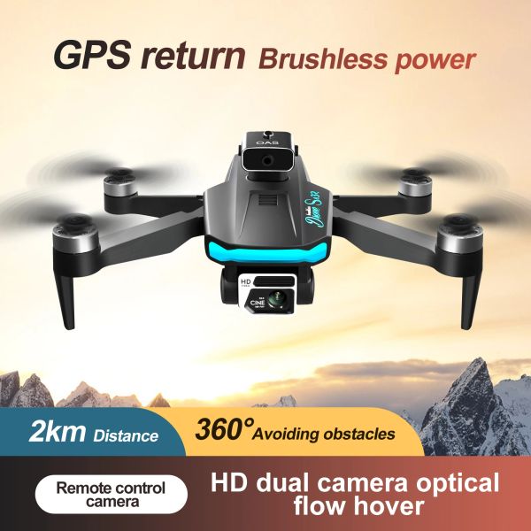 Avión RC eléctrico de alta gama S132 Pro Drone 8K profesional con cámara 5G WIFI GPS Motor sin escobillas 2KM Flujo óptico Evitación de obstáculos FPV RC Quadcopter Mini Drones