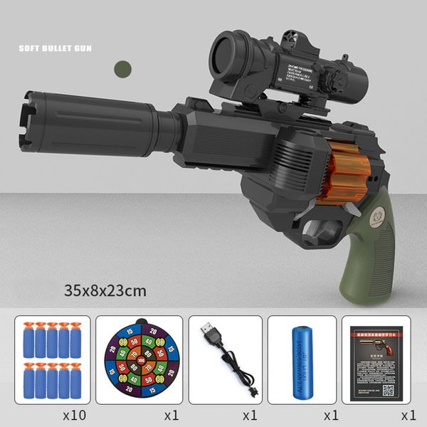 Haut de gamme électrique doux EVA balles pistolet jouets garçons jeux de tir en plein air cadeau jouet longue portée pistolet modèle pistolets 2103