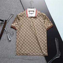 Polo en coton brodé haut de gamme pour hommes, t-shirt à la mode coréenne, vêtements d'été de luxe