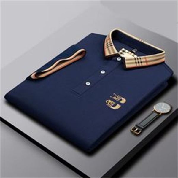 Polos pour hommes Designer haut de gamme brodé à manches courtes en coton polo hommes T-shirt vêtements de mode coréenne haut de luxe d'été