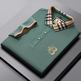 Broderie haut de gamme Polo Mens Homme à manches courtes coton de haute qualité Tops respirants 2023 NOUVEAU MEN MEN Vêtements ROPA 240415