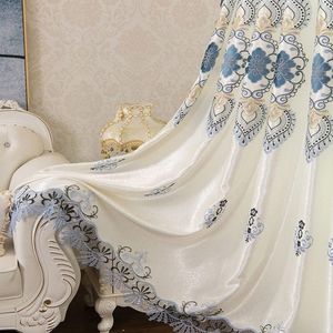 Rideaux brodés solubles dans l'eau de style européen haut de gamme velours pour salon chambre Tulle rideaux personnalisés rideaux
