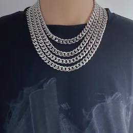 Chaîne cubaine haut de gamme pour hommes et femmes, collier hip hop, ne se décolore jamais, collier en acier titane, pendentif, bijoux de créateur, cadeau de noël, de la saint-valentin, 10mm